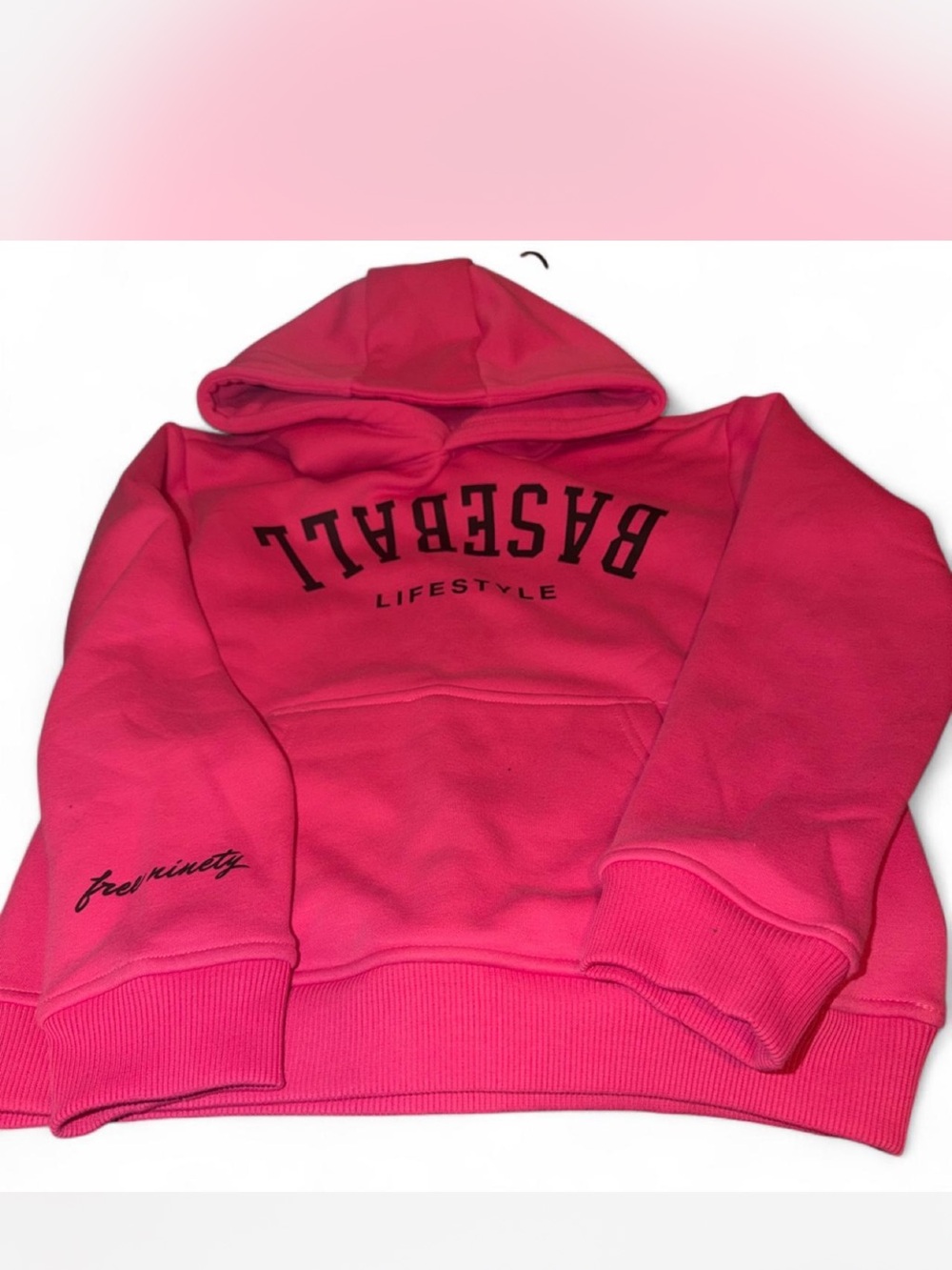 Baseball Lifestyle Kids Hot Pink Pullover Hoodie